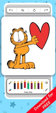 Yellow Cat Garfi Coloring Game - Screenshot 3