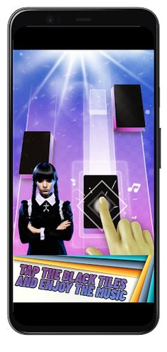 Wednesday Addams Piano Tiles - Screenshot 1