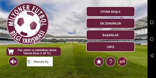 Milyoner Futbol Bilgi Yarışmas - Screenshot 1