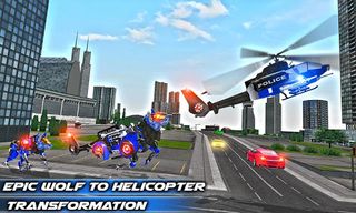 Wolf Robot Police Copter Games - Screenshot 2