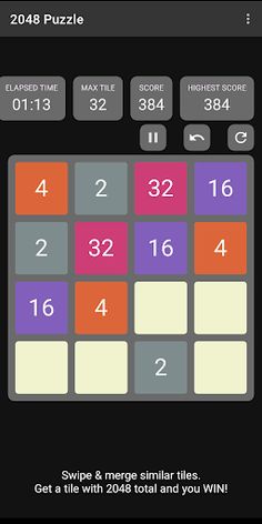 2048 Puzzle Game, Simple 4x4 2 - Screenshot 2
