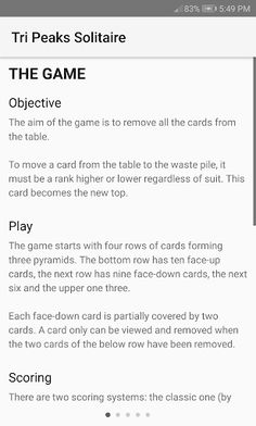 Tri Peaks Solitaire - Screenshot 4