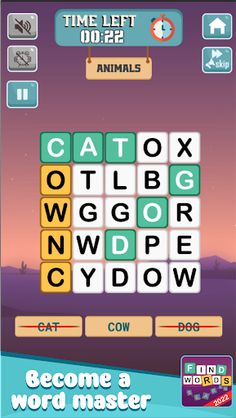 Word Searching : Hidden Words - Screenshot 1