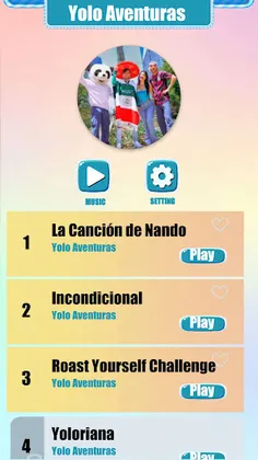 Yolo Aventuras Music Tile Game - Screenshot 1