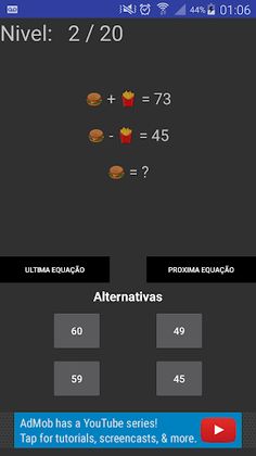 Jogo das Equações - Screenshot 1