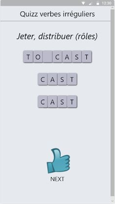 Quizz Verbes Irréguliers Angla - Screenshot 2