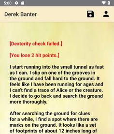 Derek Banter - Text adventure - Screenshot 1
