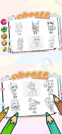 Kawaii Coloring Anime Book - Screenshot 1
