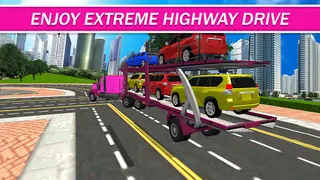 Pink Trailer Truck Car Carrier - Screenshot 1