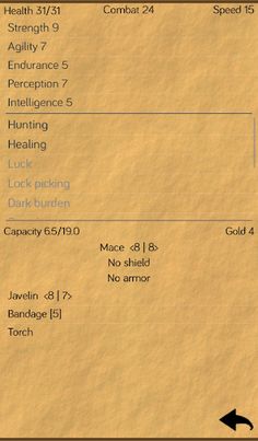 Dark Burden II - gamebook RPG - Screenshot 4