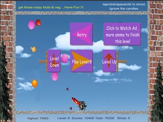 Crazy Fruits Shooting - Screenshot 1