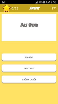 Türkçe Almanca Quiz - Screenshot 3