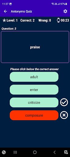 English Vocabulary Quiz - Screenshot 4