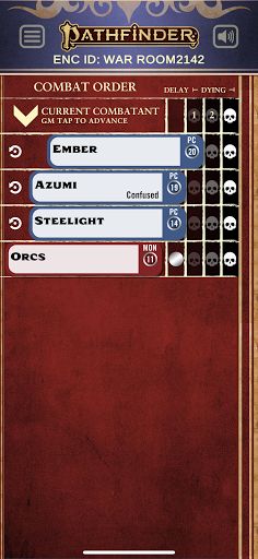 Pathfinder 2E Combat Tracker - Screenshot 3