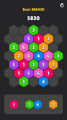 HexaTiles : Hexa Merge Puzzle - Screenshot 1
