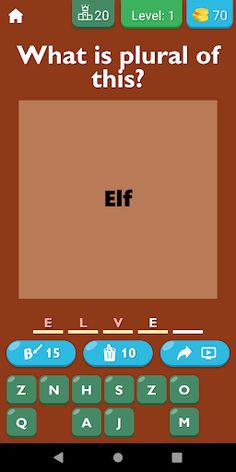 Guess The Plural Form Game - Screenshot 1