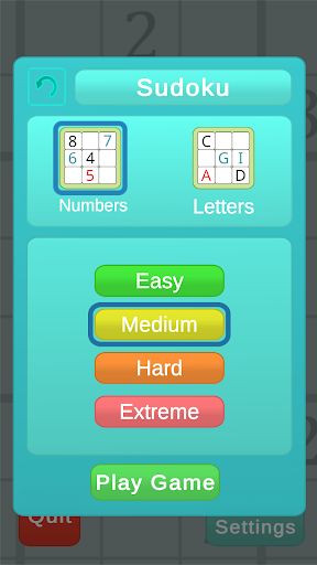 Sudoku - numbers and letters - Screenshot 2