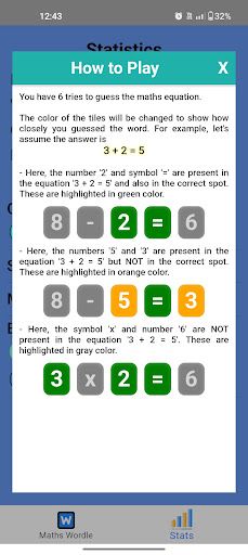 Maths Wordle Puzzle - Screenshot 1