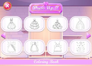 Dress Up Girl Coloring Book - Screenshot 2