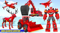 Snow Excavator Robot Car Games - Screenshot 4