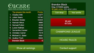 Euchre Multiplayer Online - Screenshot 1