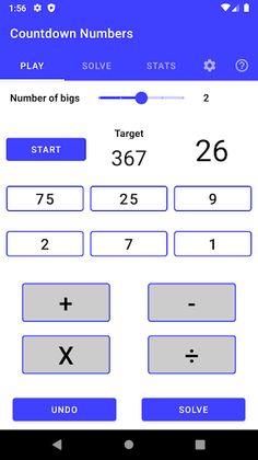 Countdown Numbers - Screenshot 2