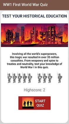 WW1 First World War Quiz - Screenshot 1
