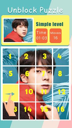 Kim Seok-jin Slide Puzzle Game - Screenshot 3