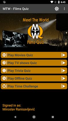 MTW - Films quiz - Screenshot 1