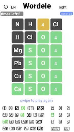 Wordele - a chemical game - Screenshot 3