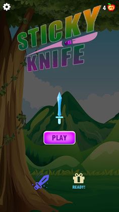 Stickman Sticky Knife Throw - Screenshot 1