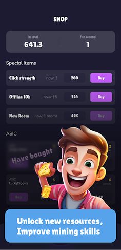 Coins Clicker: Idle Miner - Screenshot 2