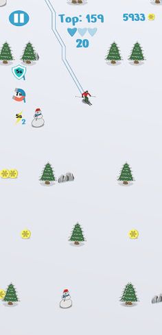 Ski Down 2D - Screenshot 2