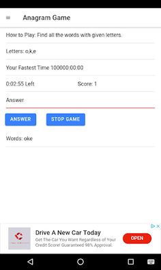 Anagram Game - Screenshot 1