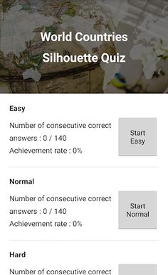 World Countries Silhouette Qui - Screenshot 1