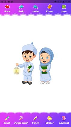 muslim cartoon - coloring game - Screenshot 1