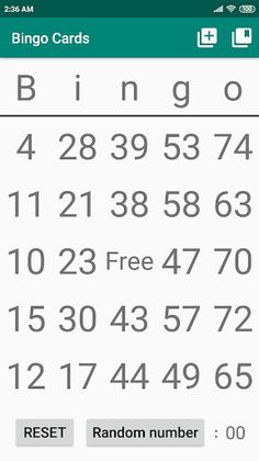 Bingo Card - Screenshot 1