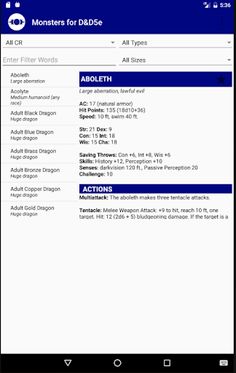 Monsters for D&D5e - Screenshot 3