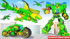 Shark Robot Transform Bike War - Screenshot 2