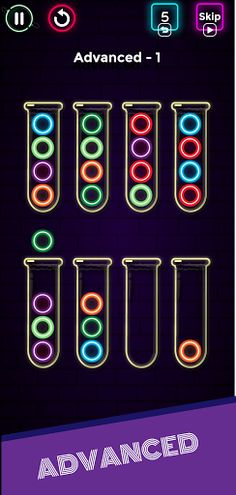 Neon Sort Puzzle : Color Sort  - Screenshot 3