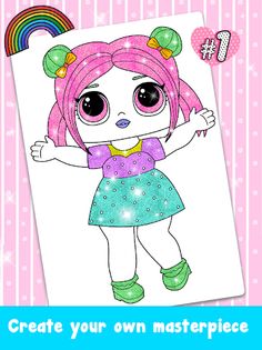 Glitter Dolls Coloring Book - Screenshot 2