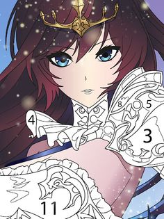 Anime Fantasy Color by Numbers - Screenshot 2