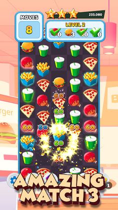Crush The Burger Match 3 Game - Screenshot 2