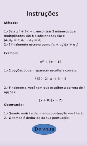 Simples jogo de fatoração. - Screenshot 2