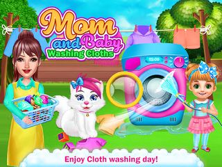Mommy & baby washing clothes - Screenshot 1