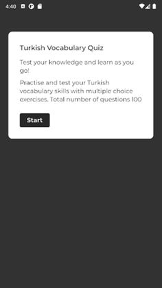 Turkish Vocabulary App Quiz - Screenshot 2
