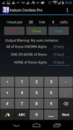 Kakuro Combos Pro - Screenshot 2