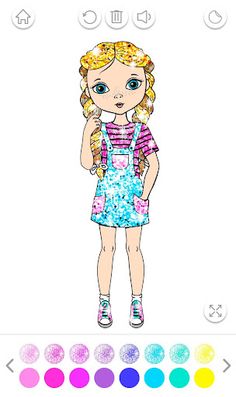 Girls Color Book with Glitter - Screenshot 3