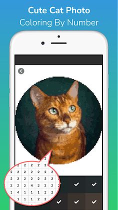 Cat Photo Coloring By Number - Screenshot 2