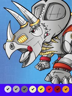 Dino Robot Coloring By Numbers - Screenshot 3